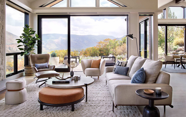 Modern Chalet Living Room Design