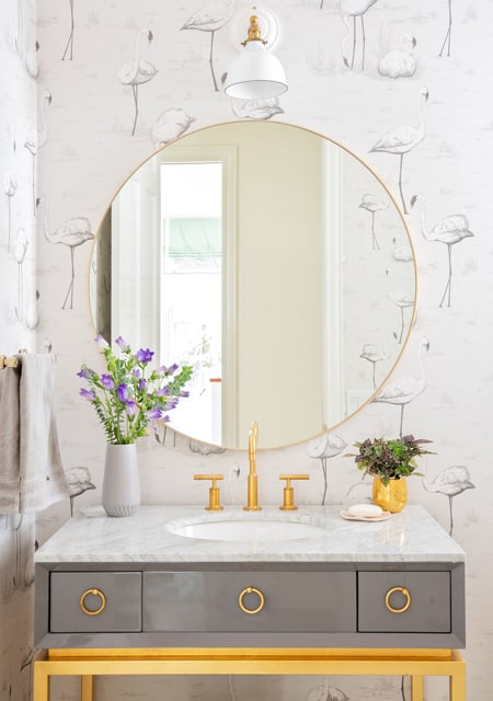 Gold Accents Sink Design