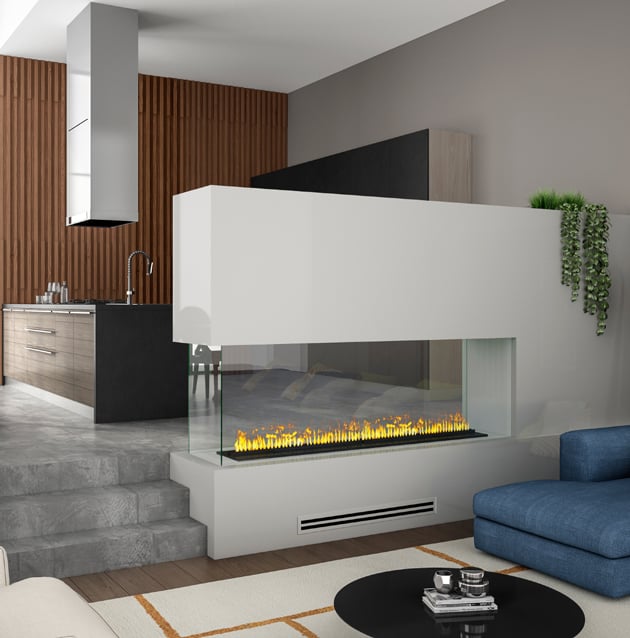 Stylish Glass Fireplace Design