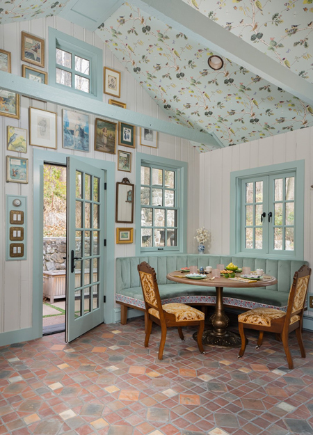 Newtown Banquette Interior Design Crows Perch Pool House