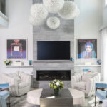 Westhampton Art Centered Oceanfront Home Living Room Design