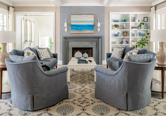 Blue Harmony Family Haven Edina Fireplace Design